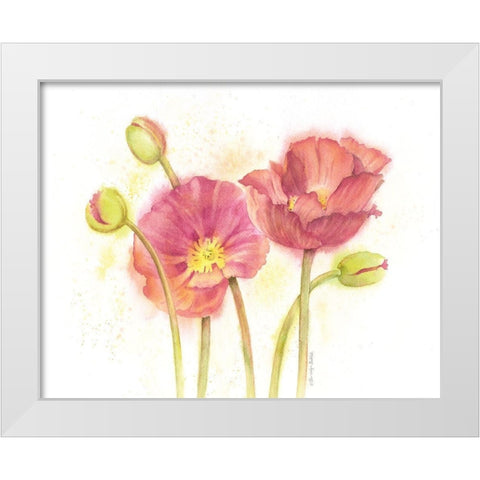 Happy Poppies White Modern Wood Framed Art Print by Babbitt, Gwendolyn