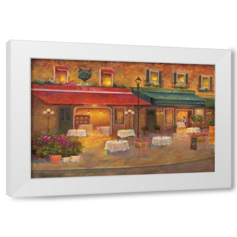 Dining in Paris I White Modern Wood Framed Art Print by Bailey, Carol