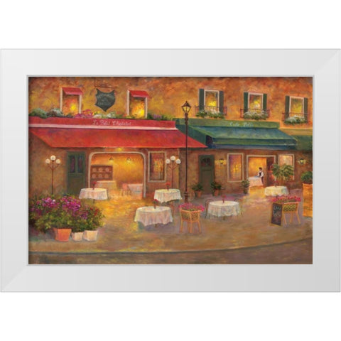 Dining in Paris I White Modern Wood Framed Art Print by Bailey, Carol