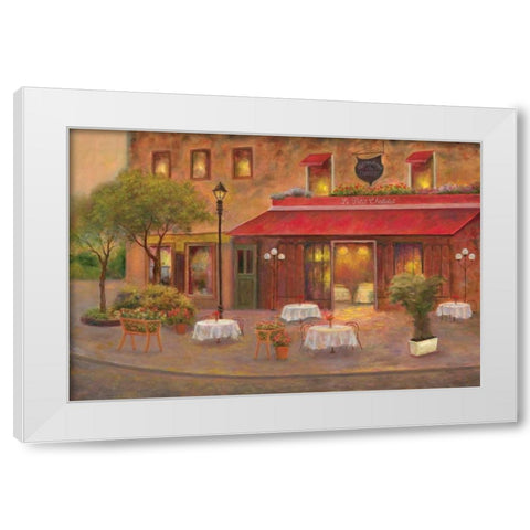 Dining in Paris II White Modern Wood Framed Art Print by Bailey, Carol