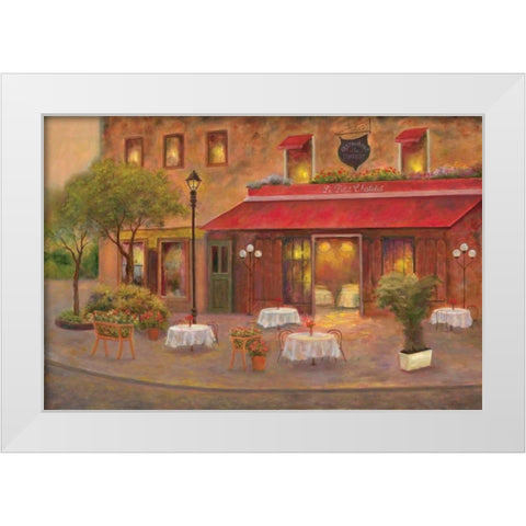 Dining in Paris II White Modern Wood Framed Art Print by Bailey, Carol
