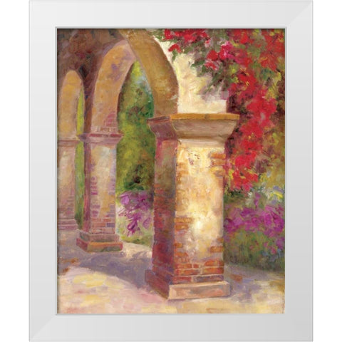 Pillar Adorned White Modern Wood Framed Art Print by Bailey, Carol
