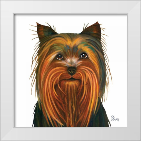 Yorkie White Modern Wood Framed Art Print by Bucci, Debra