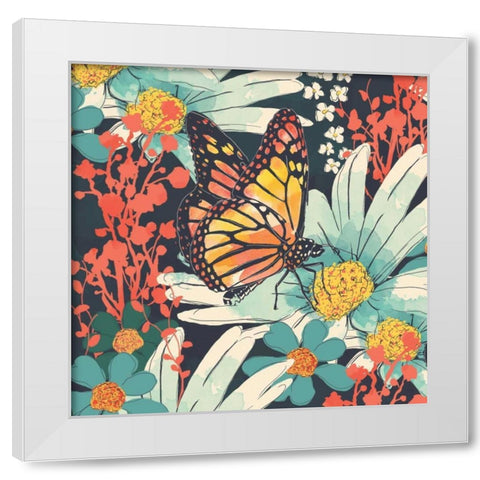 Monarch I White Modern Wood Framed Art Print by Berrenson, Sara