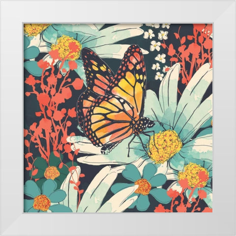 Monarch I White Modern Wood Framed Art Print by Berrenson, Sara