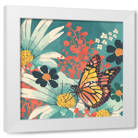Monarch II White Modern Wood Framed Art Print by Berrenson, Sara