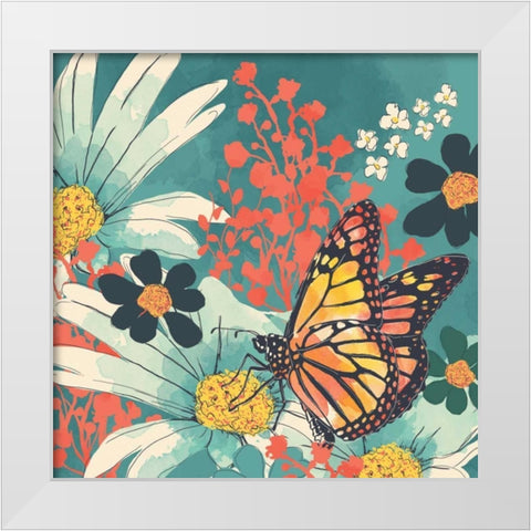 Monarch II White Modern Wood Framed Art Print by Berrenson, Sara