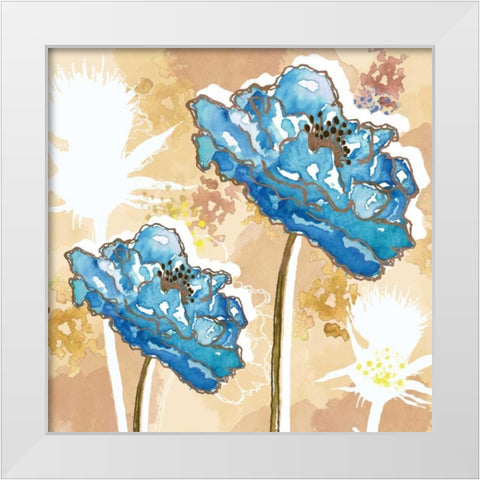 Golden Blue I White Modern Wood Framed Art Print by Berrenson, Sara