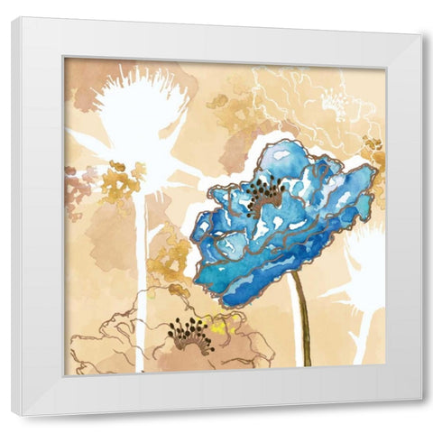 Golden Blue II White Modern Wood Framed Art Print by Berrenson, Sara