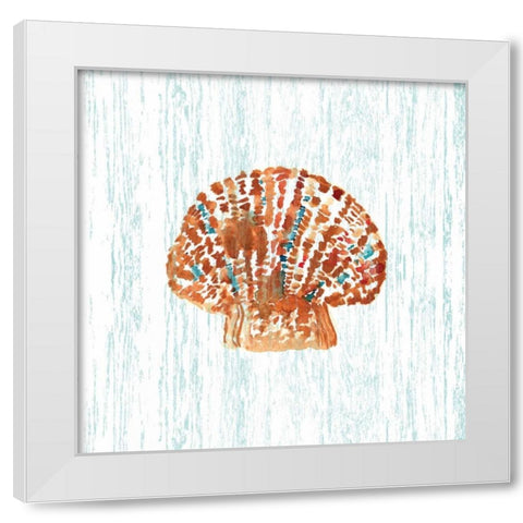 Beachcomber On Blue II White Modern Wood Framed Art Print by Berrenson, Sara