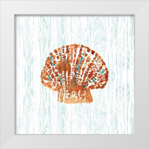 Beachcomber On Blue II White Modern Wood Framed Art Print by Berrenson, Sara