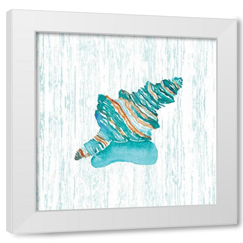 Beachcomber On Blue III White Modern Wood Framed Art Print by Berrenson, Sara