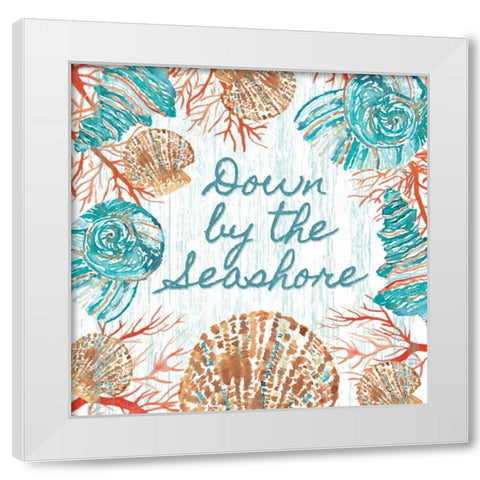Beachcomber Sign II White Modern Wood Framed Art Print by Berrenson, Sara