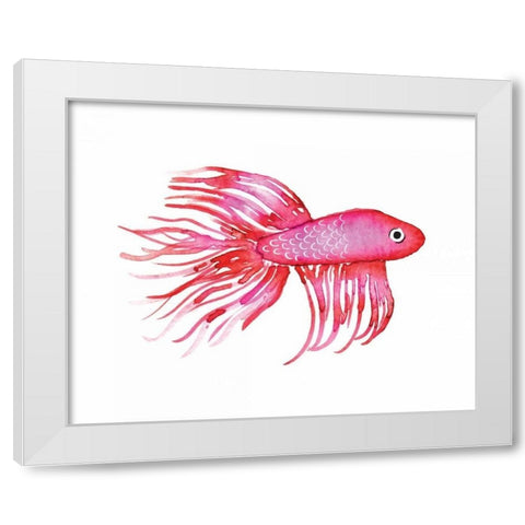 Deep Sea Pink Fish White Modern Wood Framed Art Print by Berrenson, Sara
