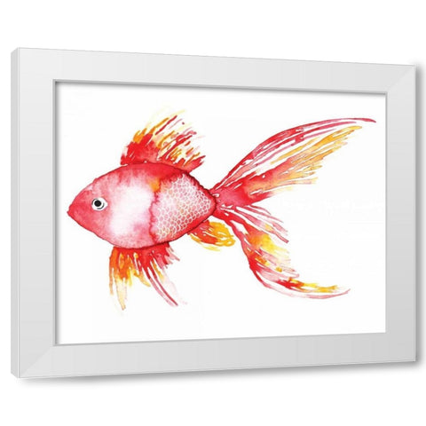 Deep Sea Coral Fish White Modern Wood Framed Art Print by Berrenson, Sara