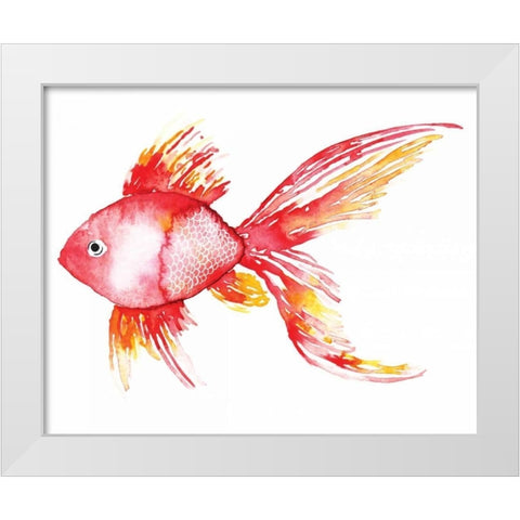 Deep Sea Coral Fish White Modern Wood Framed Art Print by Berrenson, Sara