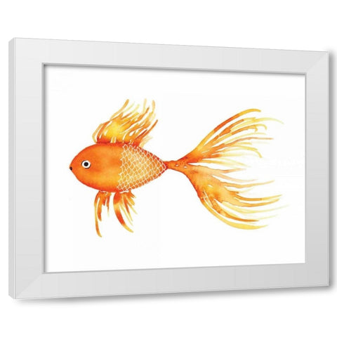 Deep Sea Yellow Fish White Modern Wood Framed Art Print by Berrenson, Sara