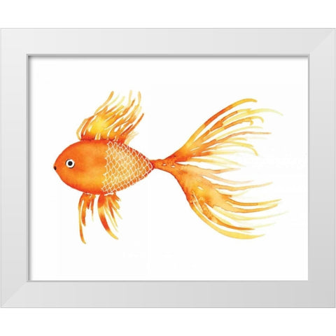 Deep Sea Yellow Fish White Modern Wood Framed Art Print by Berrenson, Sara