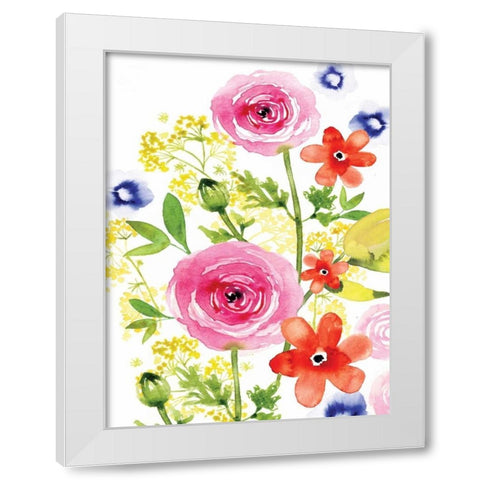 Rose Rhapsody II White Modern Wood Framed Art Print by Berrenson, Sara