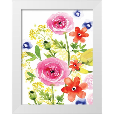 Rose Rhapsody II White Modern Wood Framed Art Print by Berrenson, Sara