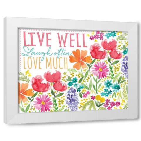 Live Well White Modern Wood Framed Art Print by Berrenson, Sara