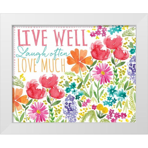 Live Well White Modern Wood Framed Art Print by Berrenson, Sara