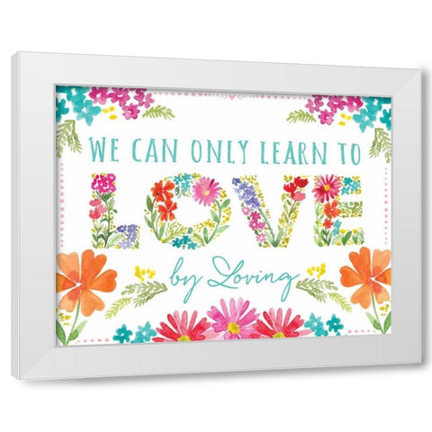 Love White Modern Wood Framed Art Print by Berrenson, Sara