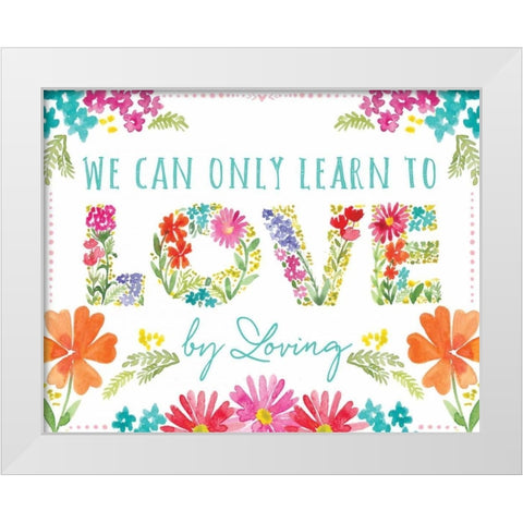 Love White Modern Wood Framed Art Print by Berrenson, Sara