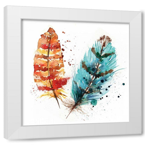 Feathers II White Modern Wood Framed Art Print by Berrenson, Sara