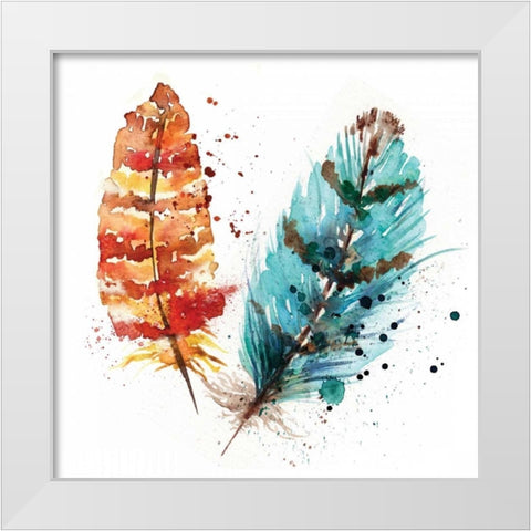 Feathers II White Modern Wood Framed Art Print by Berrenson, Sara