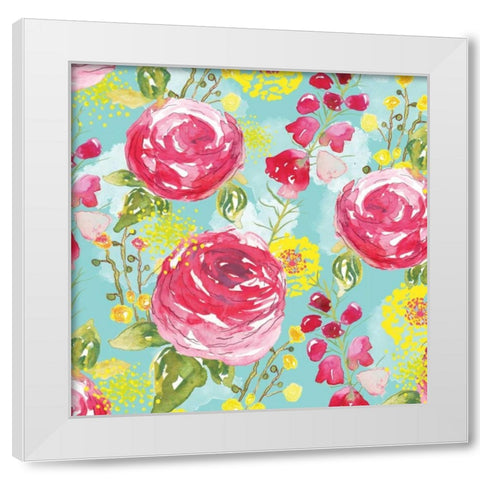 Spring Fling Medley I White Modern Wood Framed Art Print by Berrenson, Sara