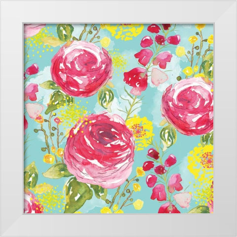 Spring Fling Medley I White Modern Wood Framed Art Print by Berrenson, Sara