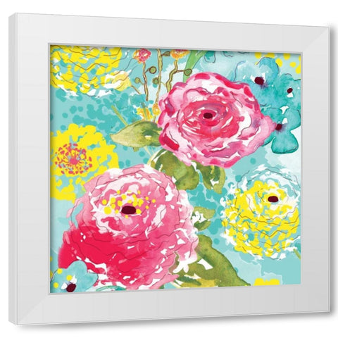 Spring Fling Medley II White Modern Wood Framed Art Print by Berrenson, Sara