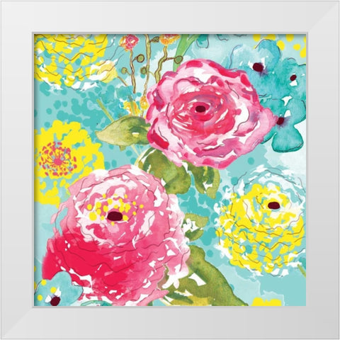 Spring Fling Medley II White Modern Wood Framed Art Print by Berrenson, Sara