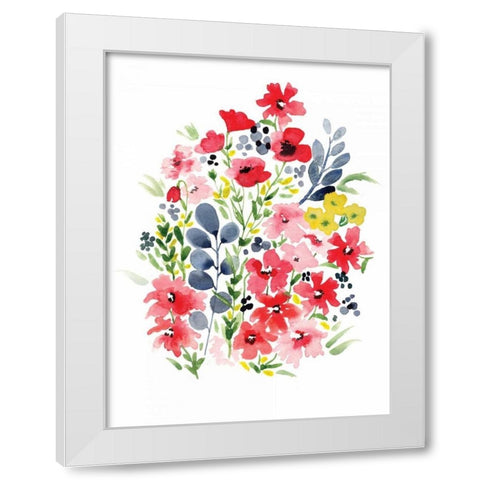 Spring Blooms I White Modern Wood Framed Art Print by Berrenson, Sara