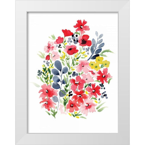 Spring Blooms I White Modern Wood Framed Art Print by Berrenson, Sara