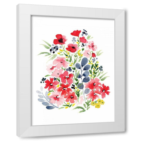 Spring Blooms II White Modern Wood Framed Art Print by Berrenson, Sara