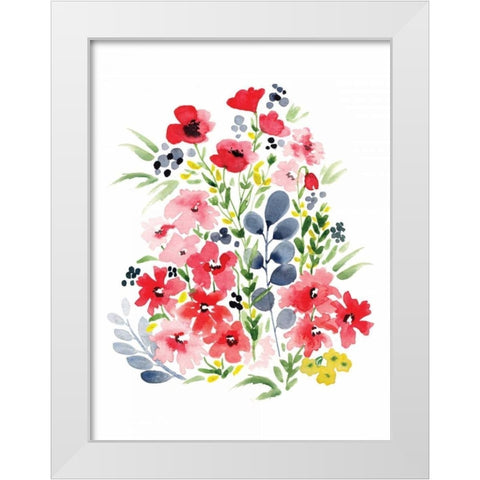 Spring Blooms II White Modern Wood Framed Art Print by Berrenson, Sara
