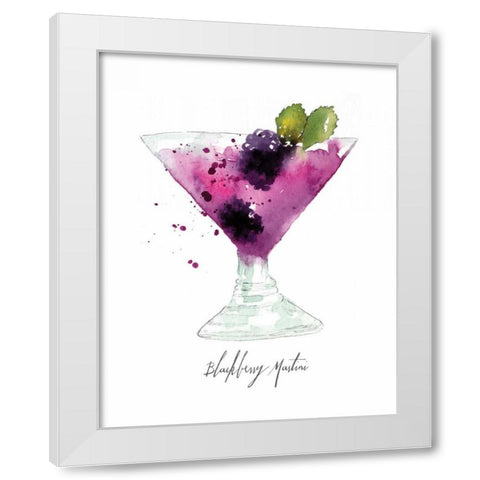 Blackberry Martini White Modern Wood Framed Art Print by Berrenson, Sara