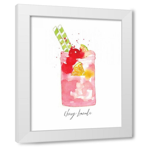 Cherry Limeade White Modern Wood Framed Art Print by Berrenson, Sara