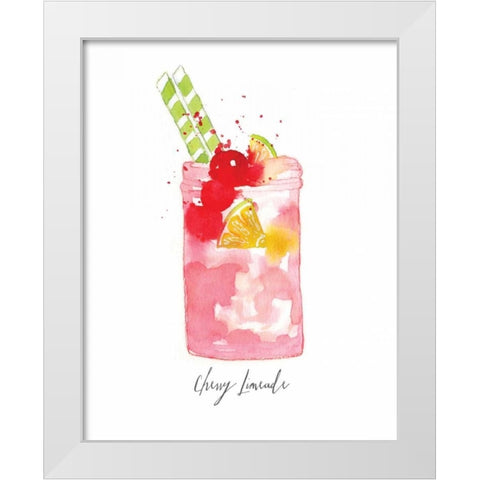 Cherry Limeade White Modern Wood Framed Art Print by Berrenson, Sara