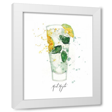 Mint Mojito White Modern Wood Framed Art Print by Berrenson, Sara