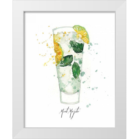 Mint Mojito White Modern Wood Framed Art Print by Berrenson, Sara