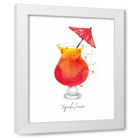 Tequila Sunrise White Modern Wood Framed Art Print by Berrenson, Sara