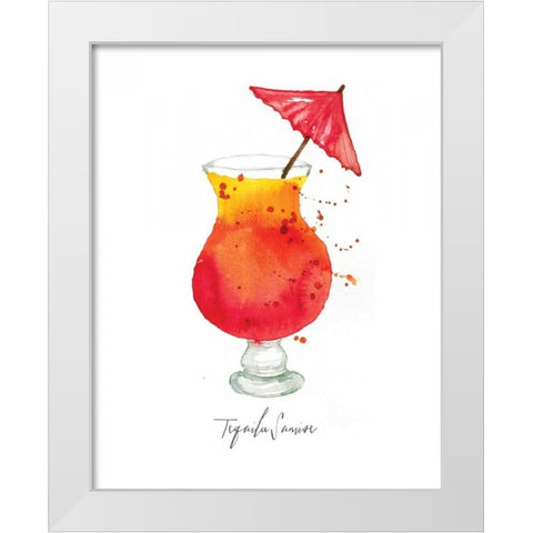 Tequila Sunrise White Modern Wood Framed Art Print by Berrenson, Sara