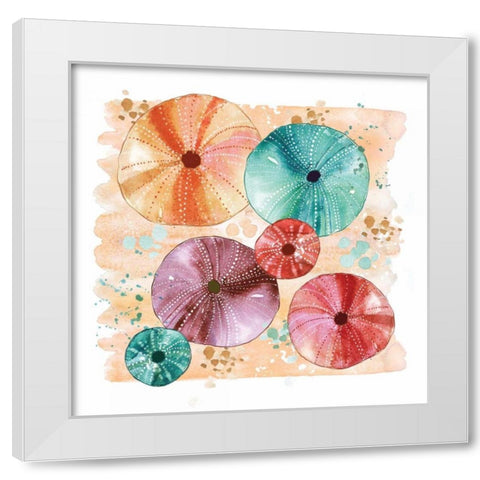 Beachcomber Sea Urchins White Modern Wood Framed Art Print by Berrenson, Sara