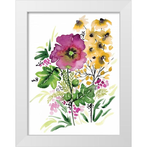 Purple Bliss White Modern Wood Framed Art Print by Berrenson, Sara