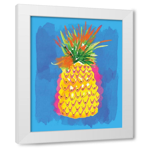 Pineapple White Modern Wood Framed Art Print by Berrenson, Sara
