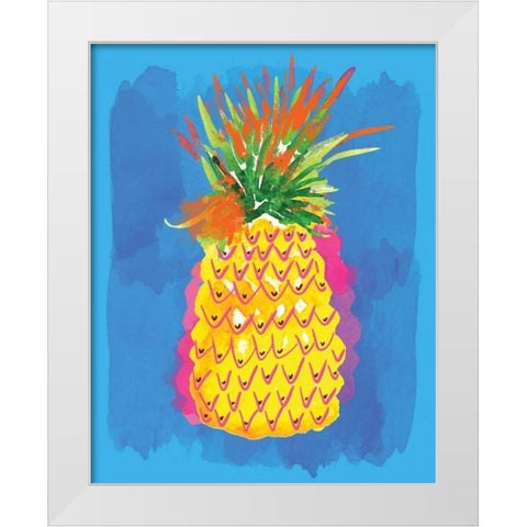 Pineapple White Modern Wood Framed Art Print by Berrenson, Sara