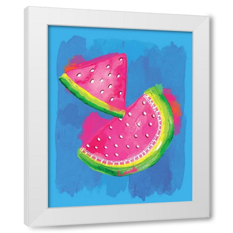 Watermelon White Modern Wood Framed Art Print by Berrenson, Sara